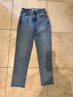Garage Light Blue High-Rise Straight Jeans